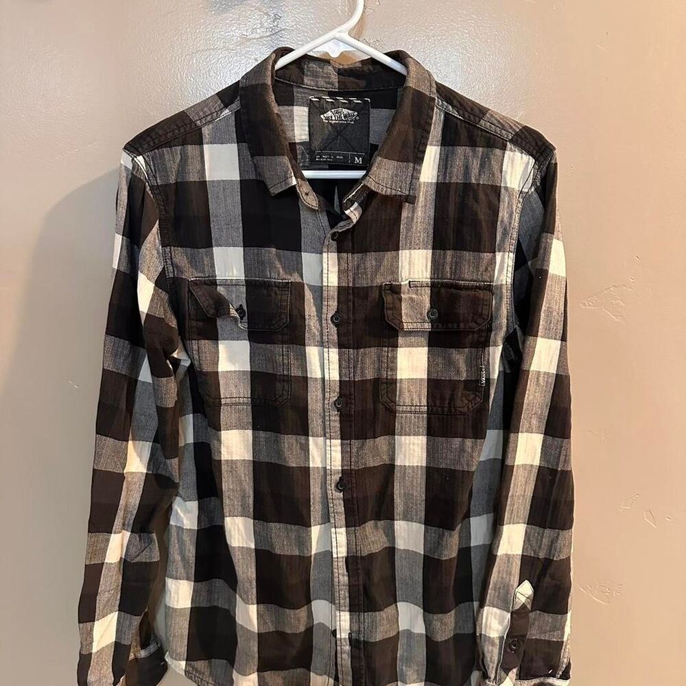 Vans Men's Plaid Flannel Long Sleeve Shirt Size M